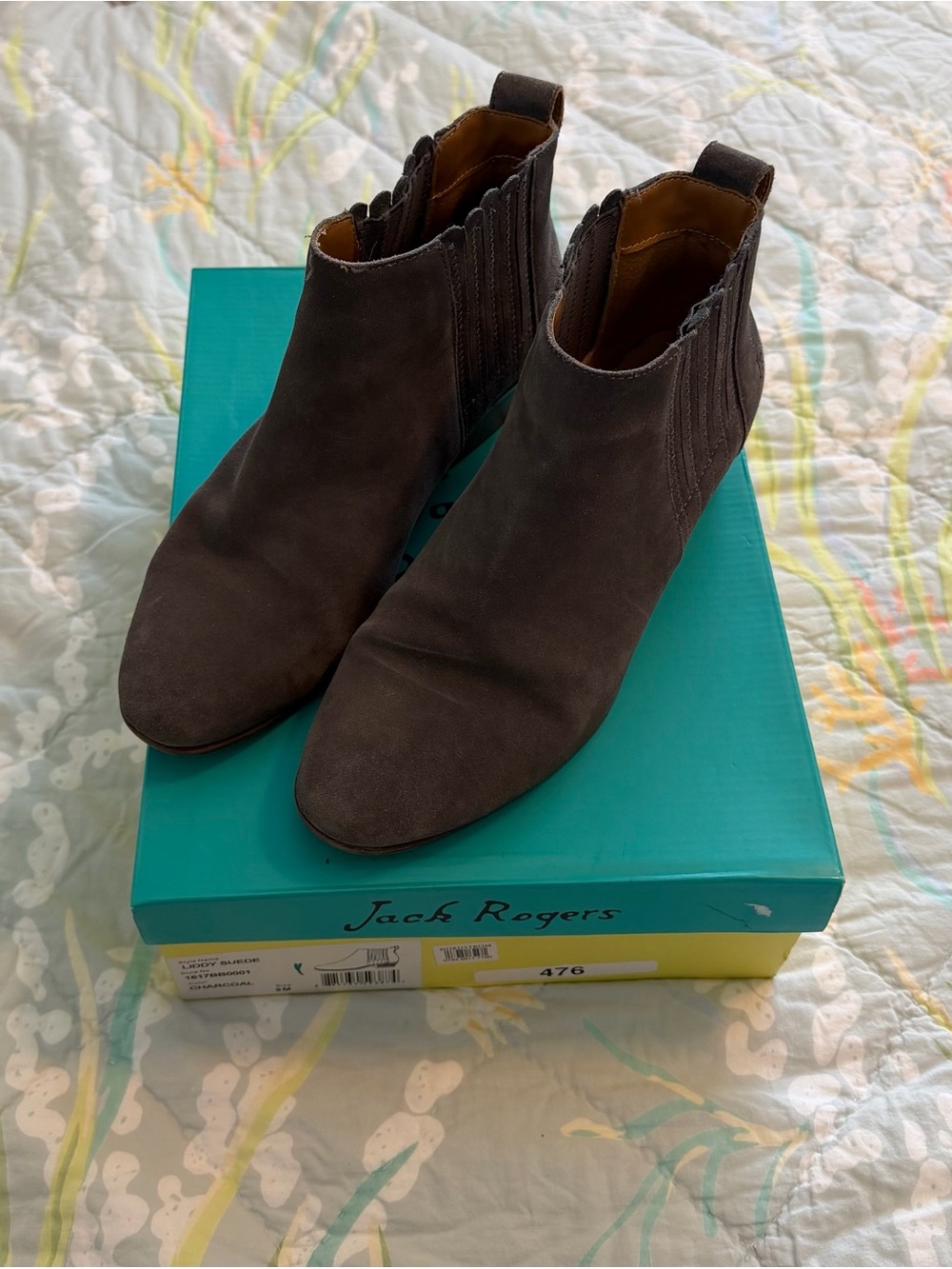 Jack Rogers ‘Liddy Suede’ Waterproof Booties in Charcoal | Women’s 9M
